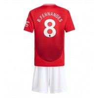 Maglia Calcio Manchester United Bruno Fernandes #8 Prima Divisa Bambino 2024-25 Manica Corta (+ pantaloncini)